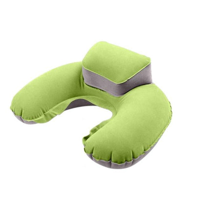 New Portable U Shape Air Inflatable Travel Pillow Support Flocking PVC Ultra Soft Comfort Neck Travel Pillow Neck Pillow for Airplane Travel Inflatable Neck Pillow for Airplane with 3D Contoured Eye Masks Adjustable Neck Support Pillow for Traveling