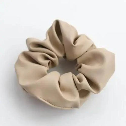 New Red PU Leather Hair Tie Autumn Large Girls Winter Comfortable Ponytail Hair Bands Strong Elastic Grip Women Hair Accessories