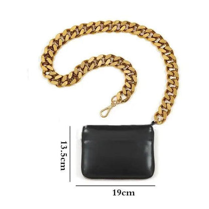 New Sparkling Thick Metal Chain Shoulder Bag Bike Wallet, Mini Bag, Coin Purse. Fashionable Women Pack Leather Crossbody Bags