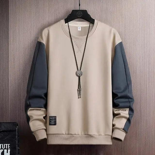 New Spring Man Sweatshirt Casual Hip Hop Streetwear Loose Hoodies Men's Patchwork Pullover Tops Male Men Sweatshirt Streetwear Loose Hoodies Solid Patchwork Pullover Tops