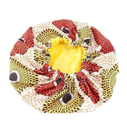 New Stunning Extra Large Satin Lined Bonnet Women Big Size Beauty Print Satin Silk Bonnet Sleep Night Cap Head Cover Bonnet Hat