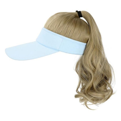 Ponytail Extension Cap hair Synthetic Wig Curly Wavy Wigs with Visor Hat hair Wigs for Women Hat Baseball Wigs For Black Women Cosplay Wigs For Women
