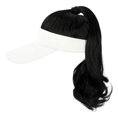 Ponytail Extension Cap hair Synthetic Wig Curly Wavy Wigs with Visor Hat hair Wigs for Women Hat Baseball Wigs For Black Women Cosplay Wigs For Women