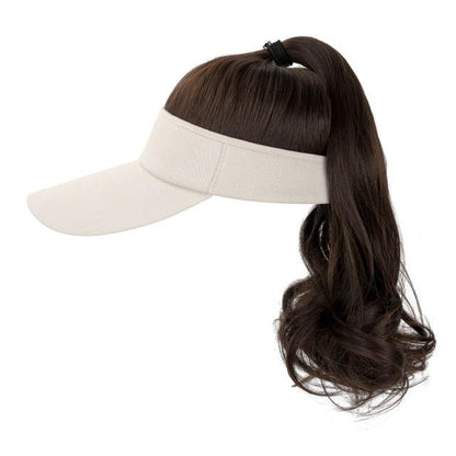 Ponytail Extension Cap hair Synthetic Wig Curly Wavy Wigs with Visor Hat hair Wigs for Women Hat Baseball Wigs For Black Women Cosplay Wigs For Women