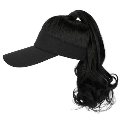 Ponytail Extension Cap hair Synthetic Wig Curly Wavy Wigs with Visor Hat hair Wigs for Women Hat Baseball Wigs For Black Women Cosplay Wigs For Women