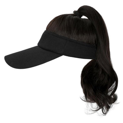 Ponytail Extension Cap hair Synthetic Wig Curly Wavy Wigs with Visor Hat hair Wigs for Women Hat Baseball Wigs For Black Women Cosplay Wigs For Women