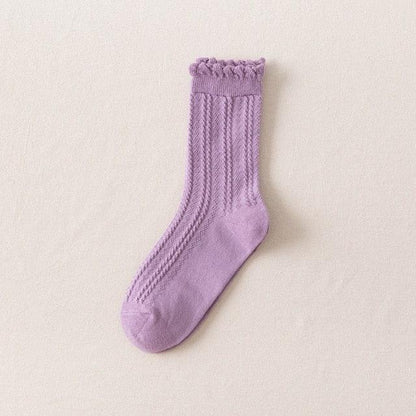 Ruffle Frilly Socks Kawaii Cotton Socks Cute Women Solid Color Warm Winter Running Cycling Climbing Unisex socks For Men And Women