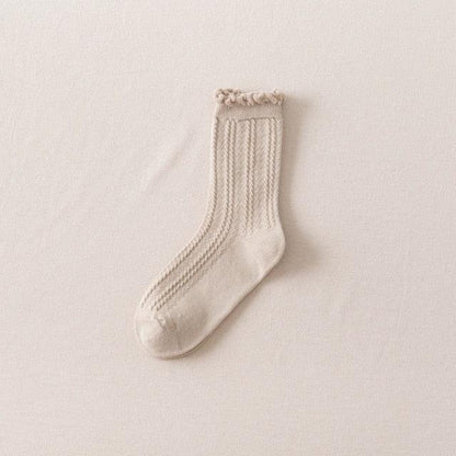 Ruffle Frilly Socks Kawaii Cotton Socks Cute Women Solid Color Warm Winter Running Cycling Climbing Unisex socks For Men And Women