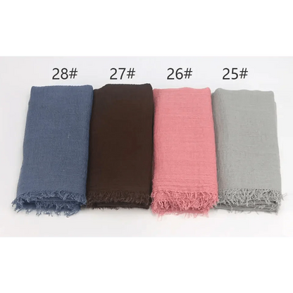 New Stylish Plain Scarf Women Muslim Crinkle Hijab Scarf Female Musulman Soft Cotton Headscarf Islamic Hijab Shawls And Wraps