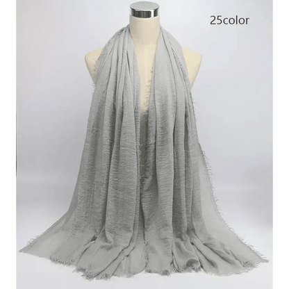 New Stylish Plain Scarf Women Muslim Crinkle Hijab Scarf Female Musulman Soft Cotton Headscarf Islamic Hijab Shawls And Wraps