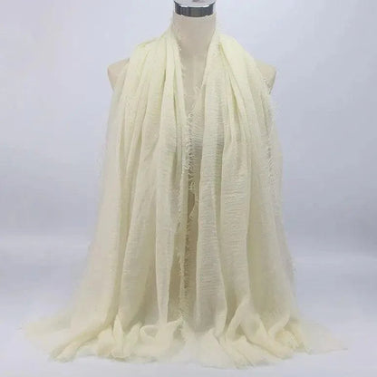 New Stylish Plain Scarf Women Muslim Crinkle Hijab Scarf Female Musulman Soft Cotton Headscarf Islamic Hijab Shawls And Wraps