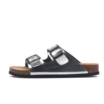 New Summer Beach Slippers Casual Double Buckle Non-slip Clogs Slides Women Slip On Flip Flop Women's Comfort Slides Double Buckle Adjustable EVA Flat Sandals