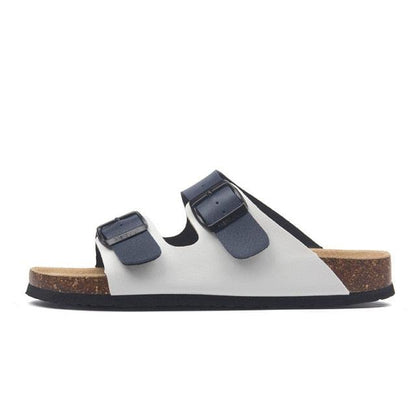 New Summer Beach Slippers Casual Double Buckle Non-slip Clogs Slides Women Slip On Flip Flop Women's Comfort Slides Double Buckle Adjustable EVA Flat Sandals