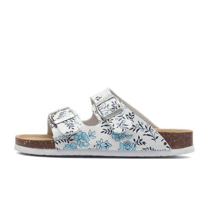 New Summer Beach Slippers Casual Double Buckle Non-slip Clogs Slides Women Slip On Flip Flop Women's Comfort Slides Double Buckle Adjustable EVA Flat Sandals