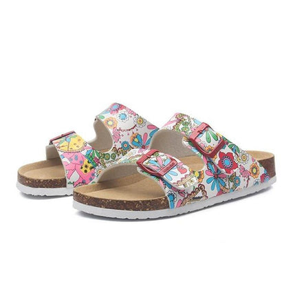 New Summer Beach Slippers Casual Double Buckle Non-slip Clogs Slides Women Slip On Flip Flop Women's Comfort Slides Double Buckle Adjustable EVA Flat Sandals