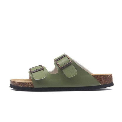 New Summer Beach Slippers Casual Double Buckle Non-slip Clogs Slides Women Slip On Flip Flop Women's Comfort Slides Double Buckle Adjustable EVA Flat Sandals