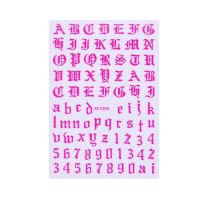New Super Thin Self-Adhesive  Letter 3d Nail Decal Stickers Manicure Nail Art Decoration Accessories Holographic Old English Character Nail Self-Adhesive Sticker English Font Design Manicure Design Water Sliders Decorations Accessories