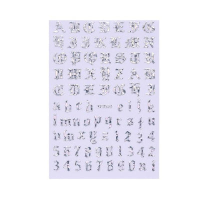 New Super Thin Self-Adhesive  Letter 3d Nail Decal Stickers Manicure Nail Art Decoration Accessories Holographic Old English Character Nail Self-Adhesive Sticker English Font Design Manicure Design Water Sliders Decorations Accessories