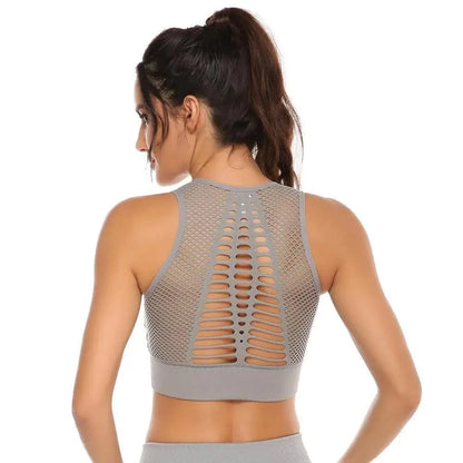 New Trendy Women's T-shirts Workout Sports Bra Yoga Vest Backless Solid Quick Dry Running Gym Sport bra Yoga Shirts