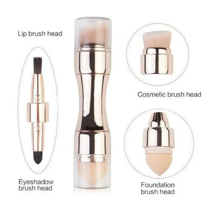 New Vintage Style 4 In 1 Makeup Brushes For Foundation, Eyebrow Shadow, Eyeliner Blush Powder, Brush Cosmetic And Concealer Professional Makeup Brush