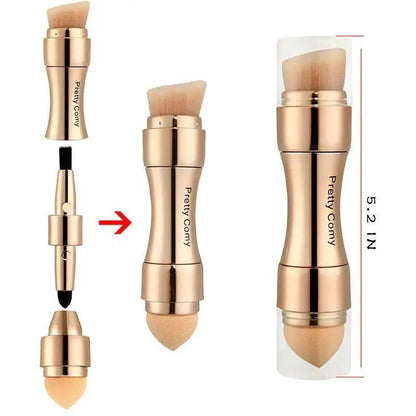 New Vintage Style 4 In 1 Makeup Brushes For Foundation, Eyebrow Shadow, Eyeliner Blush Powder, Brush Cosmetic And Concealer Professional Makeup Brush