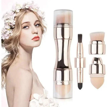 New Vintage Style 4 In 1 Makeup Brushes For Foundation, Eyebrow Shadow, Eyeliner Blush Powder, Brush Cosmetic And Concealer Professional Makeup Brush