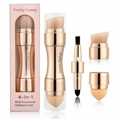 New Vintage Style 4 In 1 Makeup Brushes For Foundation, Eyebrow Shadow, Eyeliner Blush Powder, Brush Cosmetic And Concealer Professional Makeup Brush