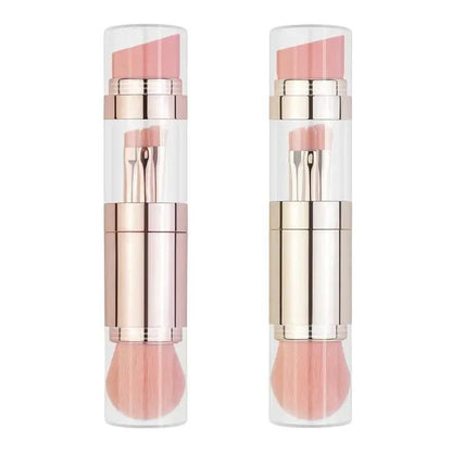 New Vintage Style 4 In 1 Makeup Brushes For Foundation, Eyebrow Shadow, Eyeliner Blush Powder, Brush Cosmetic And Concealer Professional Makeup Brush