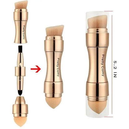 New Vintage Style 4 In 1 Makeup Brushes For Foundation, Eyebrow Shadow, Eyeliner Blush Powder, Brush Cosmetic And Concealer Professional Makeup Brush