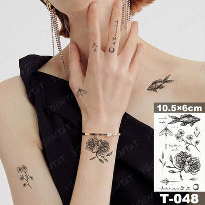 New Waterproof Temporary Tattoo Sticker Deer Animal Flash Tatoo Black Line Body Art Small Decorative Design For Womens Boys