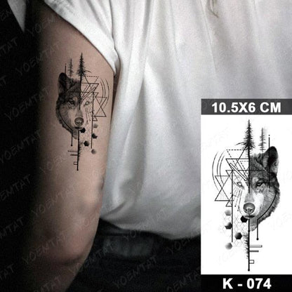 New Waterproof Temporary Tattoo Sticker Deer Animal Flash Tatoo Black Line Body Art Small Decorative Design For Womens Boys