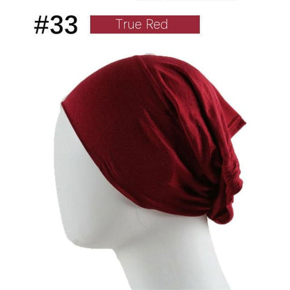 New Winter Autumn Soft Solid Color Inner Hijab  Cap Lightweight Muslim Turban Elegant Hijab Caps Hat Islam Under Scarf  Undercap Bonnet Color Soft Jersey Stretch Hijab's Tube Cap Hat Hijab Bonnet Muslim Women Scarf Turbans Head For Women