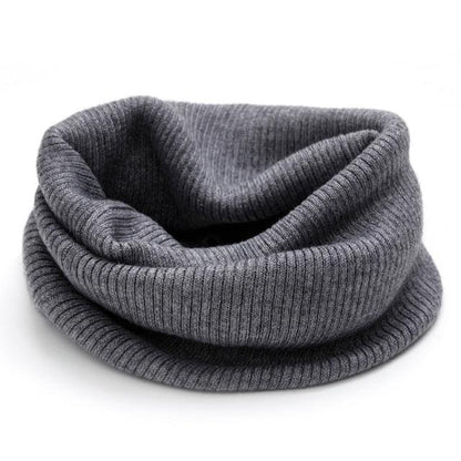 New Winter Autumn Solid Color Soft Cashmere Knit Ring Scarves Neck Warmer Elastic Neck Gaiter Head Wrap Headwear Comfort Collar Female Winter One Loop Scarf For Women