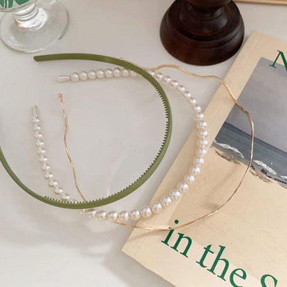 New Women Elegant Full Pearls Simple Hairbands Sweet Headband Hair Hoops Holder Ornament Head Band Lady Fashion Hair Accessories
