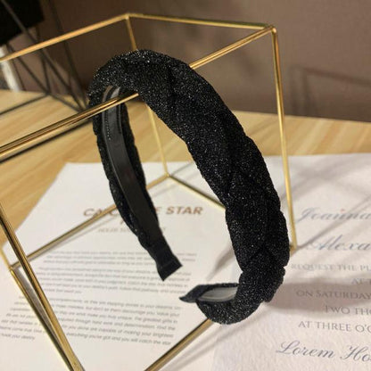 New Women Hairband Cross Knot Braid Twist Headband Adult Autumn Winter Shiny Color Headwear Wide Side Turban Gorgeous Hair Accessories For Women