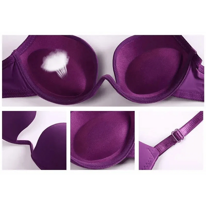 New Women Lingerie U Backless Bras Underwear Deep U Low Cut Push Up Bra Female Breathable Bra