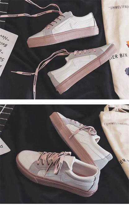 New Women Sneaker Fashion Breathble Vulcanized Shoes Platform Lace Up Casual White Tenis Sneakers Women Play Fashion Sneaker Low Top Elastic Canvas Flat Sneakers