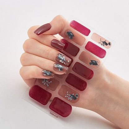 New Year Patterned Nail Decor Nail Polish Nail Art Stickers Full Beauty Sticker for Nails Nail Accessorie Christmas Nail Sticker 3D Nail Art Stickers Decal Slider Template Diy Nail Tool Decorations Nail Art Design Self Adhesive Luxury Designer Nail Sticke