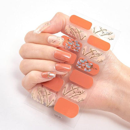 New Year Patterned Nail Decor Nail Polish Nail Art Stickers Full Beauty Sticker for Nails Nail Accessorie Christmas Nail Sticker 3D Nail Art Stickers Decal Slider Template Diy Nail Tool Decorations Nail Art Design Self Adhesive Luxury Designer Nail Sticke