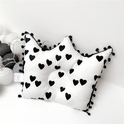 Newborn Baby Shaping Pillow Cute Crown Shape Backrest Cushion Anti-head Correction Bed Neck Support Pillows Baby Pillow Baby Bedding Air Mesh Organic Cotton Soft Baby Pillow Newborn Anti Flat Head Syndrome for Crib Cot Baby Pillow