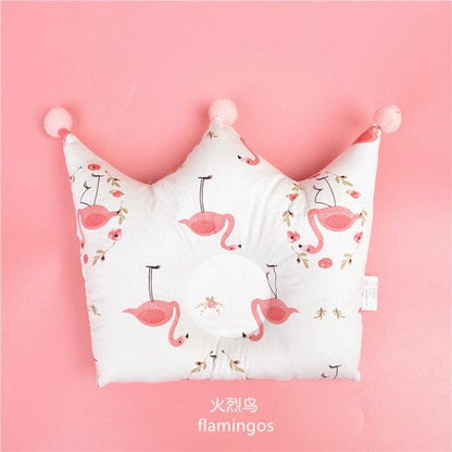 Newborn Baby Shaping Pillow Cute Crown Shape Backrest Cushion Anti-head Correction Bed Neck Support Pillows Baby Pillow Baby Bedding Air Mesh Organic Cotton Soft Baby Pillow Newborn Anti Flat Head Syndrome for Crib Cot Baby Pillow