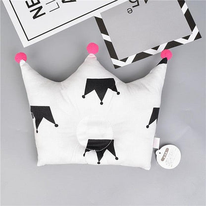 Newborn Baby Shaping Pillow Cute Crown Shape Backrest Cushion Anti-head Correction Bed Neck Support Pillows Baby Pillow Baby Bedding Air Mesh Organic Cotton Soft Baby Pillow Newborn Anti Flat Head Syndrome for Crib Cot Baby Pillow