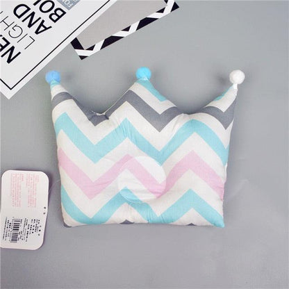 Newborn Baby Shaping Pillow Cute Crown Shape Backrest Cushion Anti-head Correction Bed Neck Support Pillows Baby Pillow Baby Bedding Air Mesh Organic Cotton Soft Baby Pillow Newborn Anti Flat Head Syndrome for Crib Cot Baby Pillow