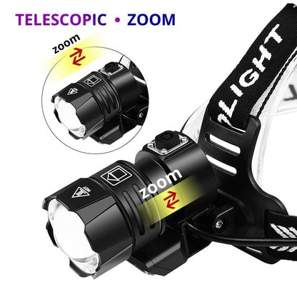 Newest  Waterproof XHP199 16-Core Super Bright Powerful Lantern Headlamp XHP110 LED USB  Flashlight XHP50 Headlight Rechargeable 18650 Zoom Torch Light