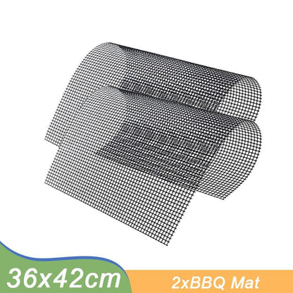 Non-stick Barbecue Mesh Mat Reusable Heat Resistance BBQ Baking Net Pad Kitchen Cooking BBQ Mat Liner Accessories Outdoor BBQ Tool  Non Stick BBQ Grill Mats Reusable BBQ Grilling Sheets Silicone Brush Easy to Clean BBQ Accessories