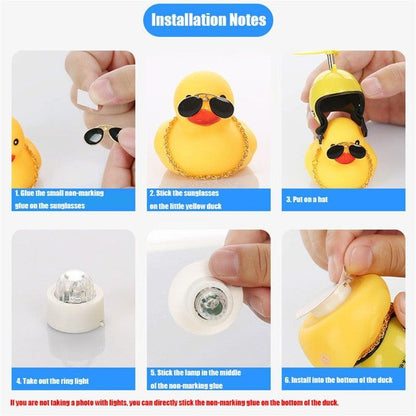 Normal Airscrew Helmet Standing Duck Broken Wind Small Yellow Duck Bike Motor Riding Cycling Lights Bicycle Accessories Rubber Yellow Duck Toy Bike Ornaments Yellow Duck With Proper Helmet Cool Decorations