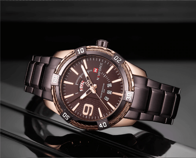 Men's  Luxury Stainless steal Waterproof Watch With Day And Date Display Unique Design Perfect Gift In Modern Metal Men  Wrist Watch Design