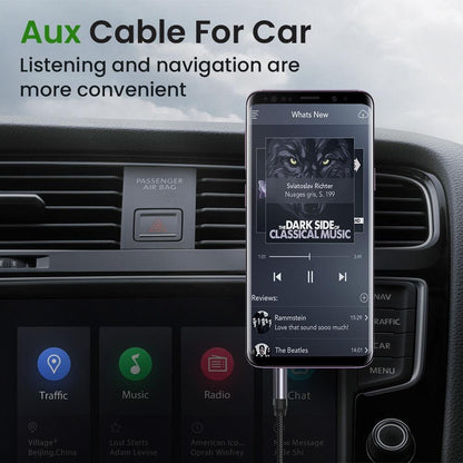 Nylon Braid 4 Poles 3.5MM Audio Aux Cable Jack For Headphone Speaker Line  Car PC Mp3 Mp4