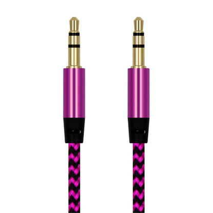 Nylon Braided 1m 3.5 mm  Aux Audio Cable Jack For Mobile Car Headphones Speakers
