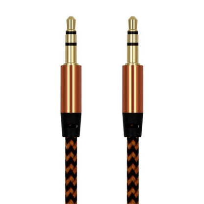 Nylon Braided 1m 3.5 mm  Aux Audio Cable Jack For Mobile Car Headphones Speakers